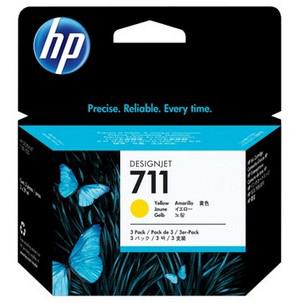 HP 3x 711 Tinte gelb CZ136A