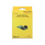 DELOCK Konverter mSATA Stecker 2 x SATA 7 Pin Stecker mit RAID (62962)