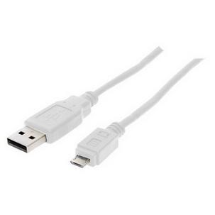 USB 2.0 Micro Anschlusskabel, USB-A - Micro USB-B - blanc BS77182-W
