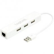 Adapter usb 2.0->rj45 s / b 3 port hub mit 3-port usb hub, 10 / 100 mbit / s (ua0174a)