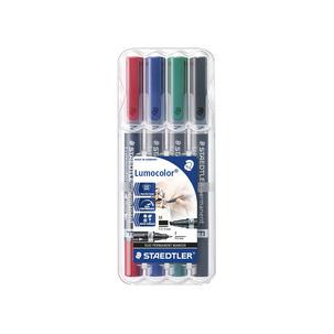 Permanent-Marker Lumocolor duo, 4er Etui, Keilspitze 348 WP4