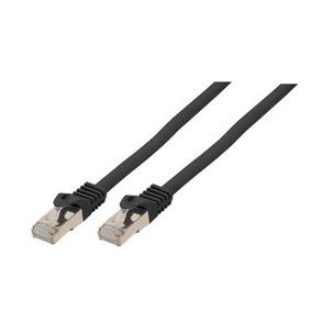 Flach-Patchkabel Kat. 6A mit Kat. 7 Rohkabel, schwarz BS75525-SLS