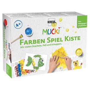 Fingerfarbe "MUCKI", Farben Spiel Kiste Set "Wir malen Stacheln, Fell und Schuppen"  29102