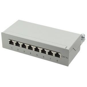 Desktop Patch Panel Kat.6A, Klasse EA, 8-Port, lichtgrau  NP0018