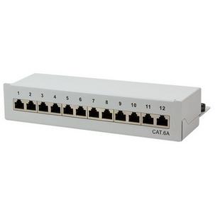 Desktop Patch Panel Kat.6A, Klasse EA, 12-Port, lichtgrau  NP0019