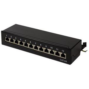 Desktop Patch Panel Kat.6A, Klasse EA, 12-Port, schwarz  NP0019B