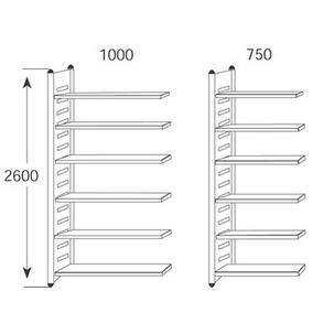 1) Regalfeld (B)1.000 mm 2) Regalfeld (B)750 mm 51585911