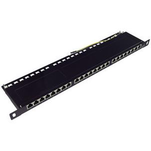 19" Patch Panel Kat.6, Klasse E, geschirmt, schwarz  NP0047