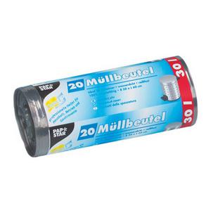 Mülleimerbeutel LDPE, 30 Liter, grau 12065