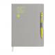 Geschenkbox: Kugelschreiber & Notizbuch - gelb / grau 8491.401