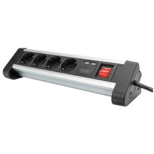 Steckdosenleiste, 4-fach, 2x USB, mit Schalter DA-70614