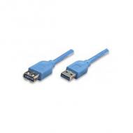 Techly usb3.0 verlängerungskabel stecker / buchse typa 1m blau (icoc-u3-aa-10-ex)