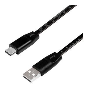 Symbolbild: USB 2.0 Anschlusskabel mit Lineal, USB-A Stecker - USB-C Stecker CU0157