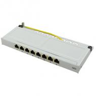 Mini Patch Panel Kat.6, 0,5 HE, lichtgrau