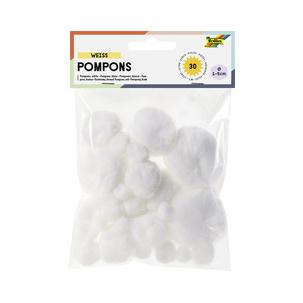 Pompons, weiß  50030