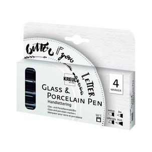 Porzellanmarker "Glass & Porcelain Pen", 4er-Set Handlettering 16480