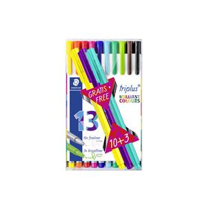 Fineliner triplus BRILLIANT COLOURS, 10 + 3 Etui 334 TB13