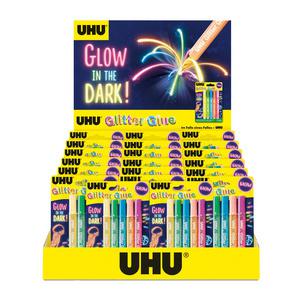 Glitzerkleber Glitter Glue "GLOW IN THE DARK", 20er Display 49465