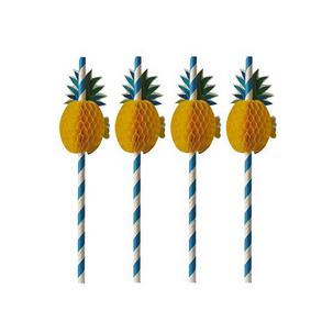 Papier-Trinkhalme "Pineapple" 87780