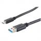 Symbolbild: USB 3.0 Anschlusskabel, USB-A Stecker - USB-C Stecker, schwarz BS13-31046