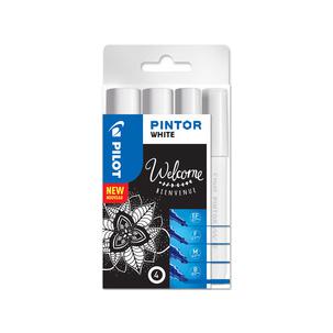 Pigmentmarker PINTOR, medium, 4er Set, weiss 537502