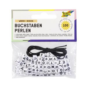 Buchstaben-Perlen, weiß 33903