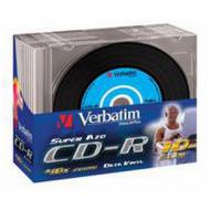 Verbatim Data Vinyl AZR CD-R, 700 MB, 52x, SuperAZO Vinyl Surfa  im Slim Case gepackt zu 10 Stück (43426)
