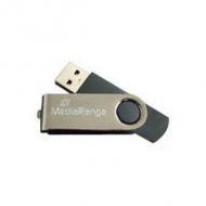 Mediarange usb-stick  4gb flash drive silber swivel swing (mr907)