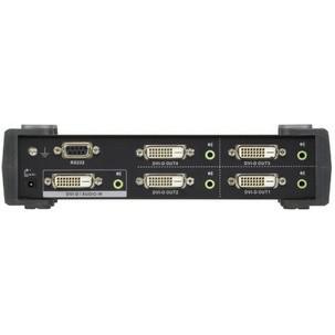 DVI Dual Link Splitter mit Audio & Video, 4-fach - Rückseite VS174