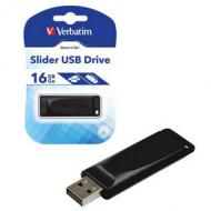 VERBATIM DRIVE SLIDER USB Stick 16GB USB2.0 schwarz (98696)