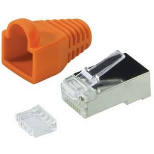 RJ45 Stecker mit Knickschutztülle, Kat.6, geschirmt, orange MP0022O