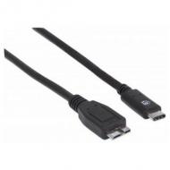 Manhattan usb kabel 3.1 micro c -> b st/st  1.00m schwarz (353397)