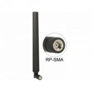 DELOCK Antenne WLAN RP-SMA 802.11 ac / a / h / b / g / n 4 - 7 dBi omni Gelenk schwarz rotateable version (88913)